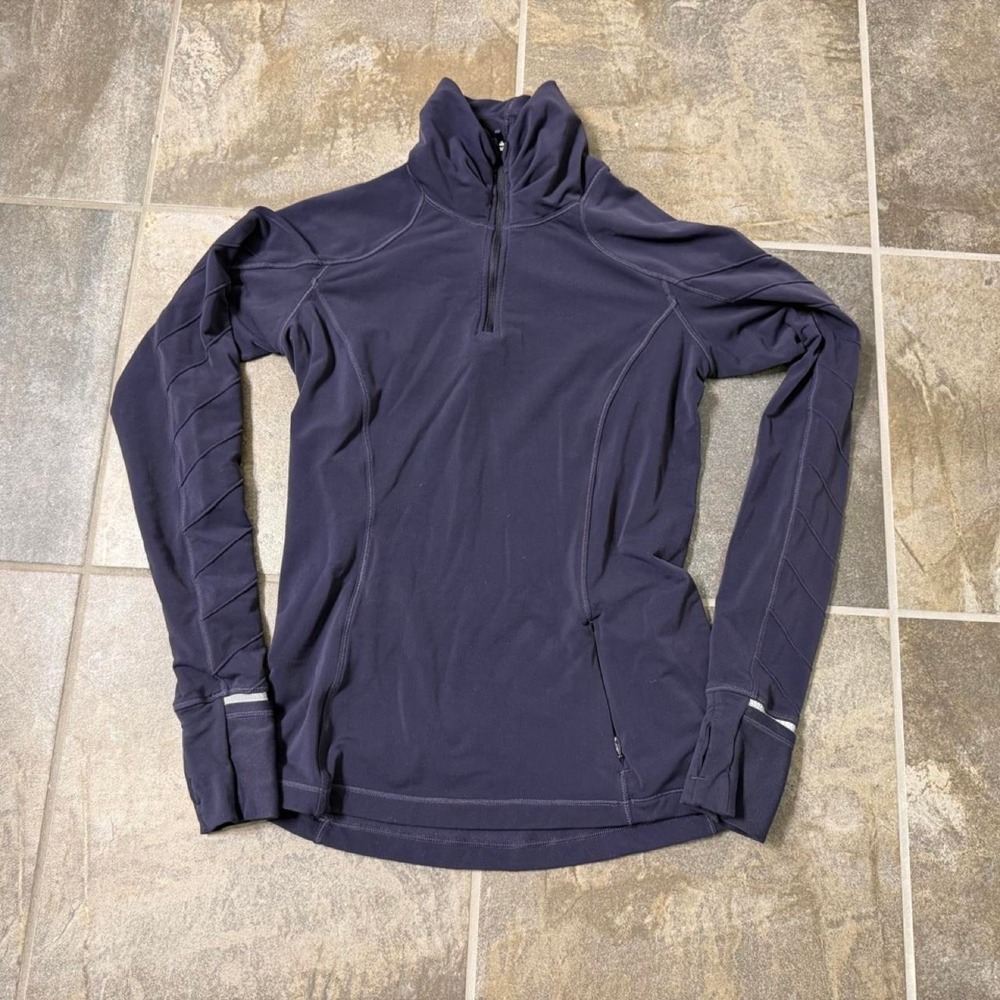 Lululemon Face The Frost 1/2 Zip Black Grape Size 4